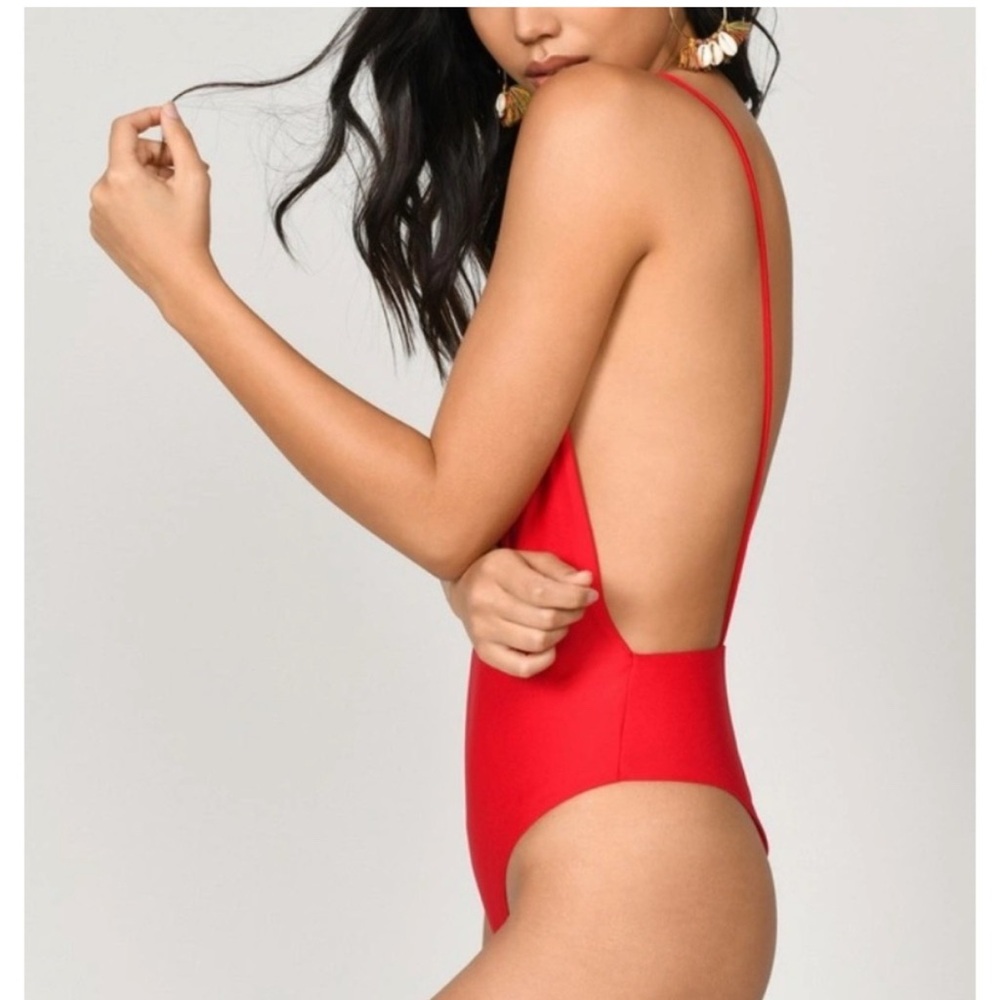 TOBI GREEN OPEN BACK 1-PIECE BATHING SUIT Body Suit womens sz small - Picture 4 of 11